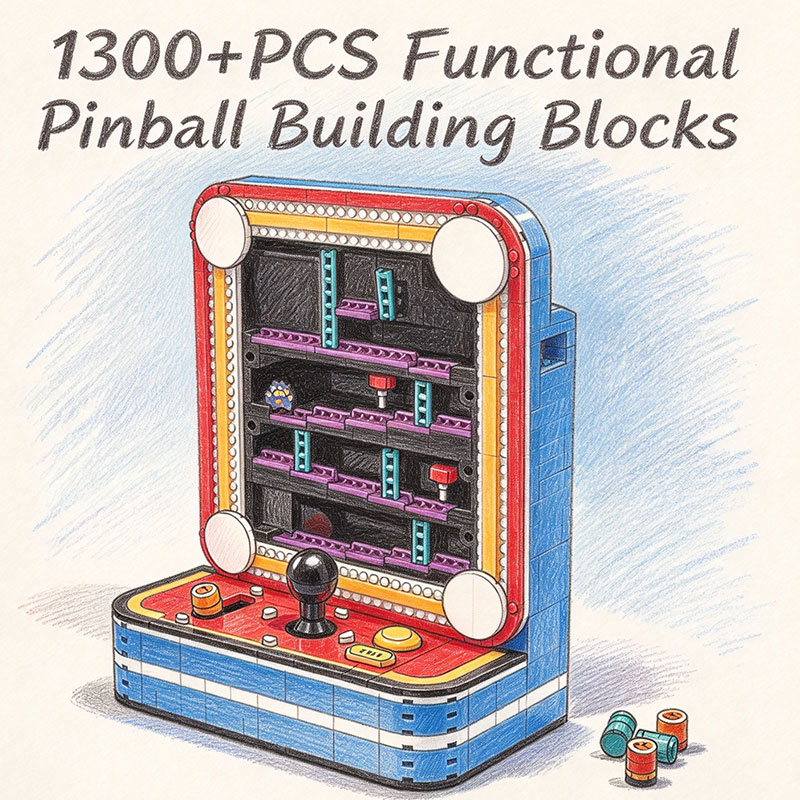 Lego Set Technic - New Pinball Machine Building Blocks Set