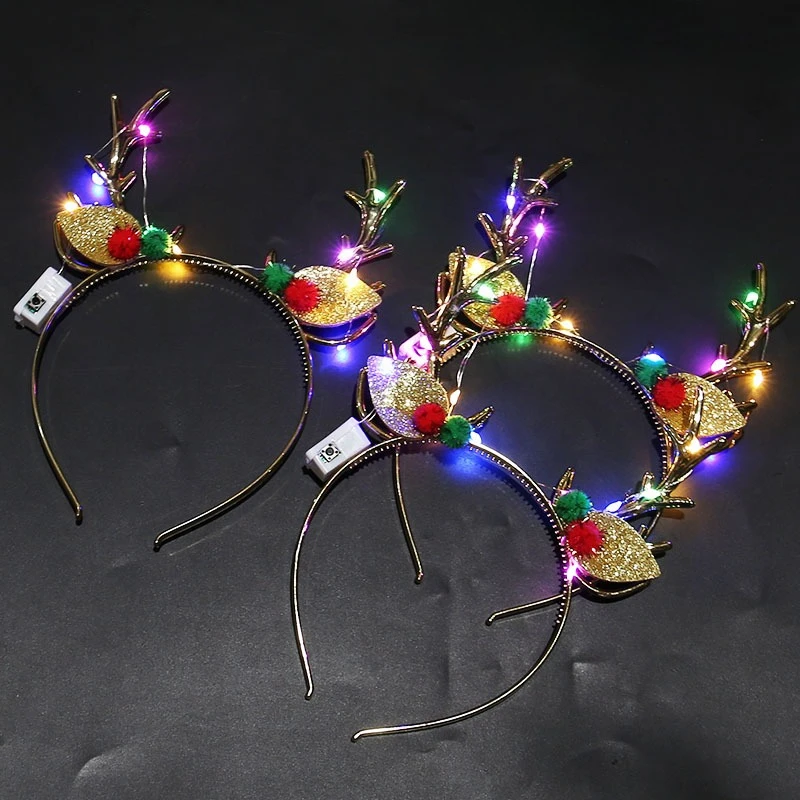 20pcs Light Up Christmas Headb - Reindeer Antlers Headband ulasan dan harga