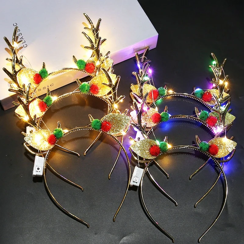 20pcs Light Up Christmas Headb - Reindeer Antlers Headband ulasan dan harga
