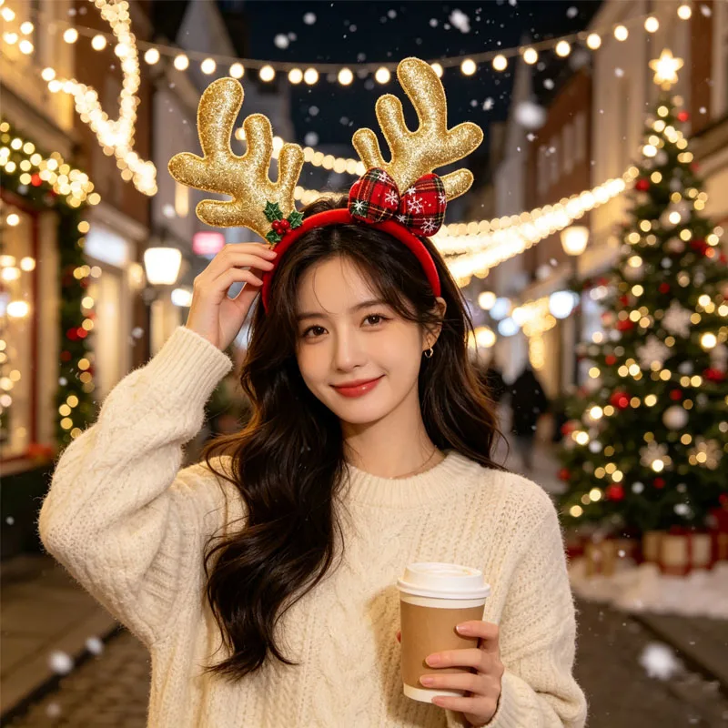 1-5PCS Christmas Reindeer Antl - Reindeer Antlers Headband ulasan dan harga