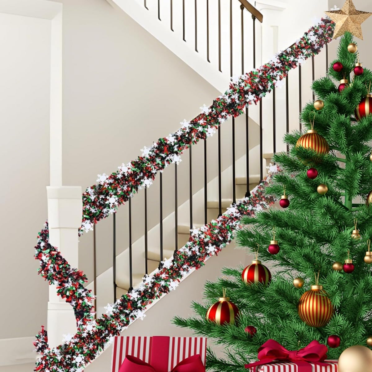2M Christmas Tinsel Garland Re - Tinsel Garland Decoration ulasan dan harga