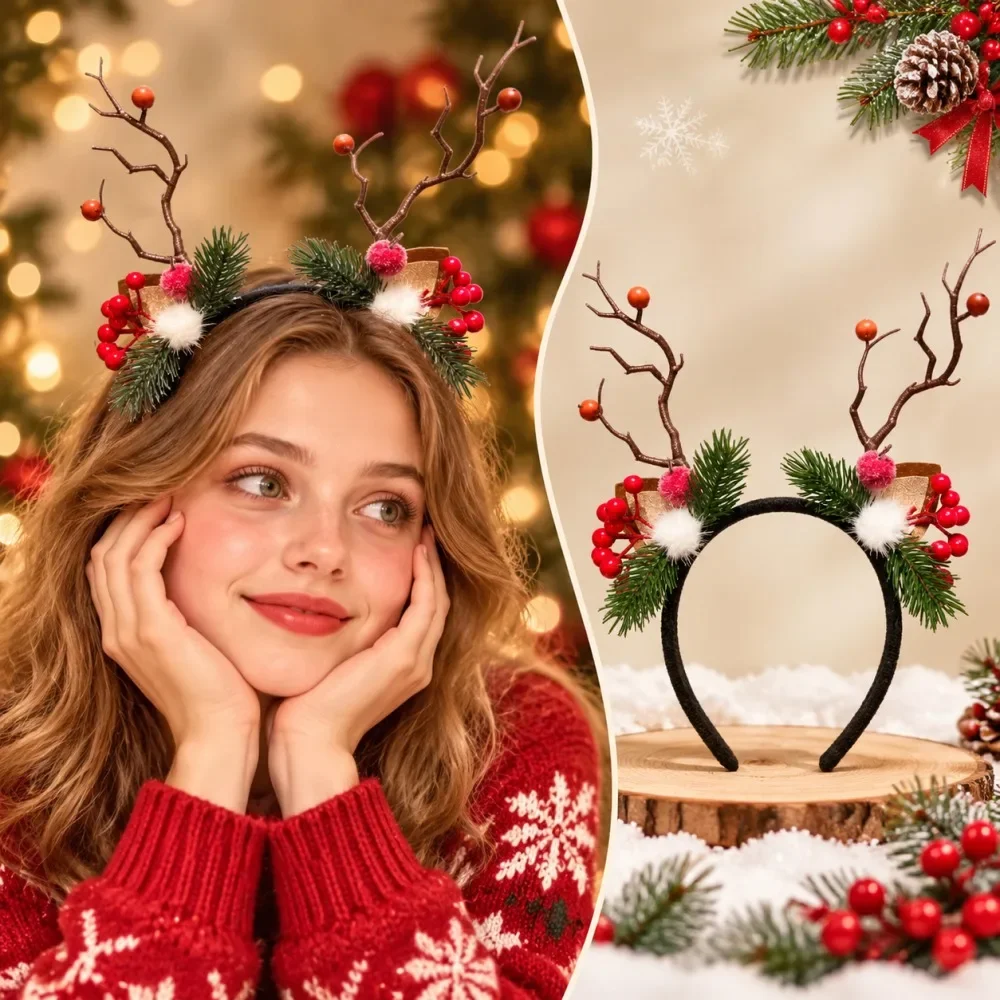 Reindeer Antler Christmas Head - Reindeer Antlers Headband ulasan dan harga