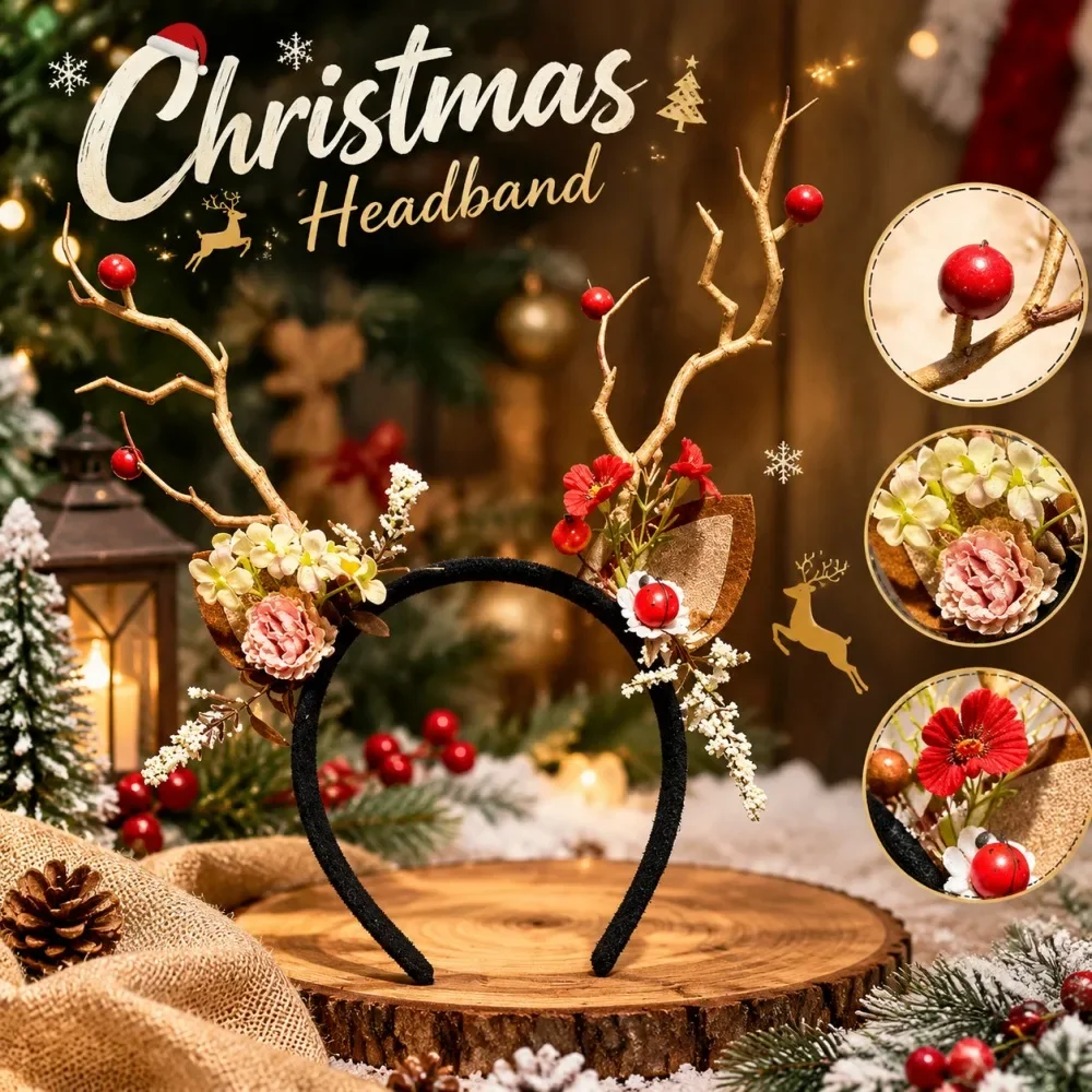 Reindeer Antler Christmas Head - Reindeer Antlers Headband ulasan dan harga