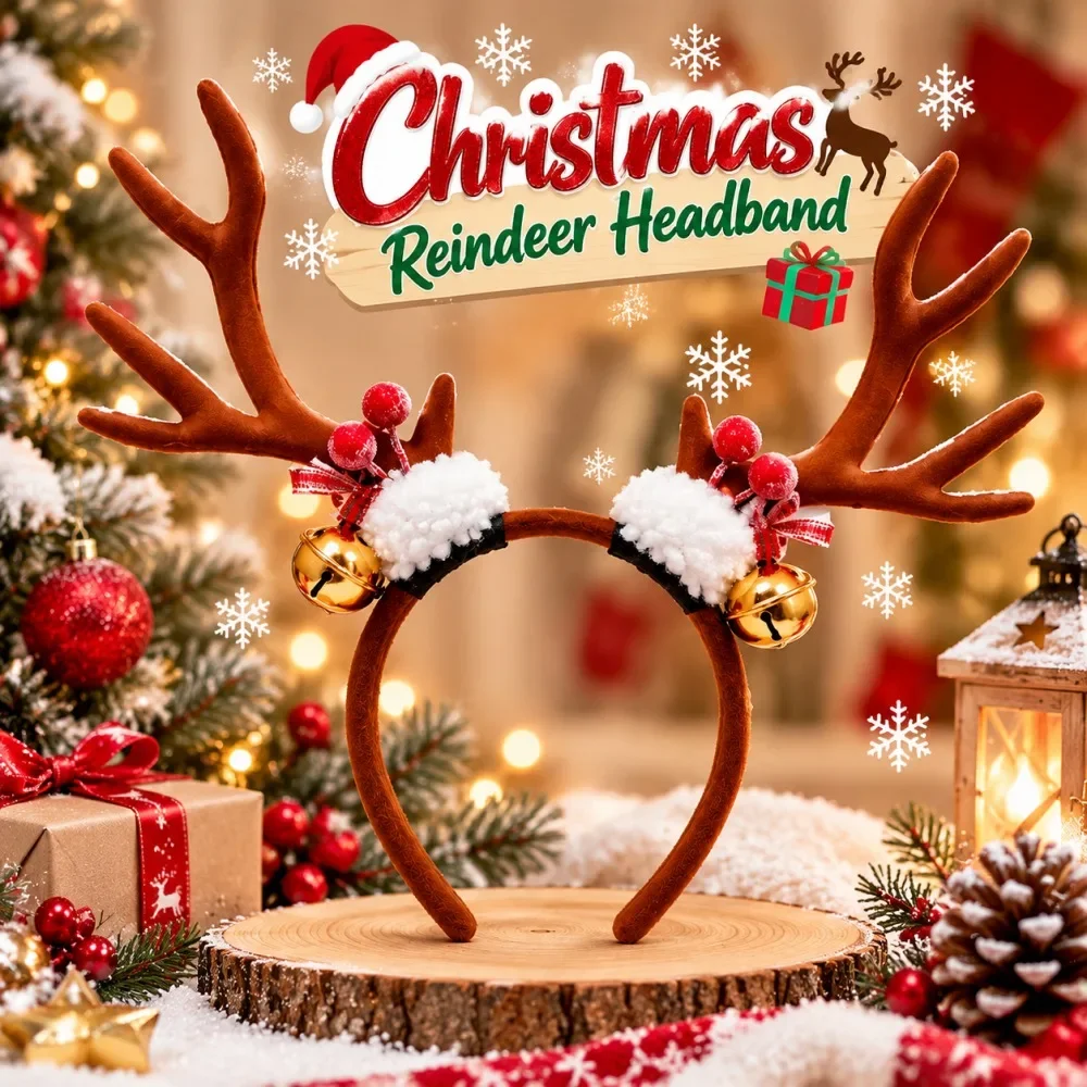 Reindeer Antler Christmas Head - Reindeer Antlers Headband ulasan dan harga