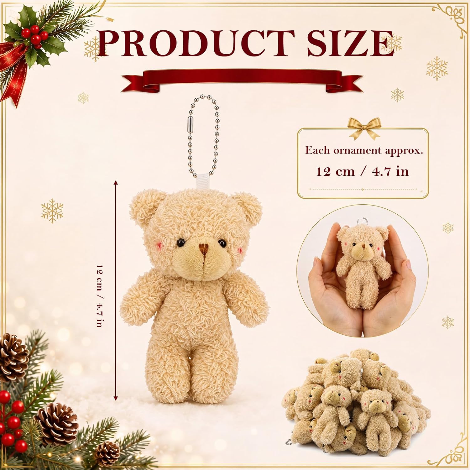 12-60Pcs Christmas Mini Teddy  - Christmas Stocking Hanging ulasan dan harga
