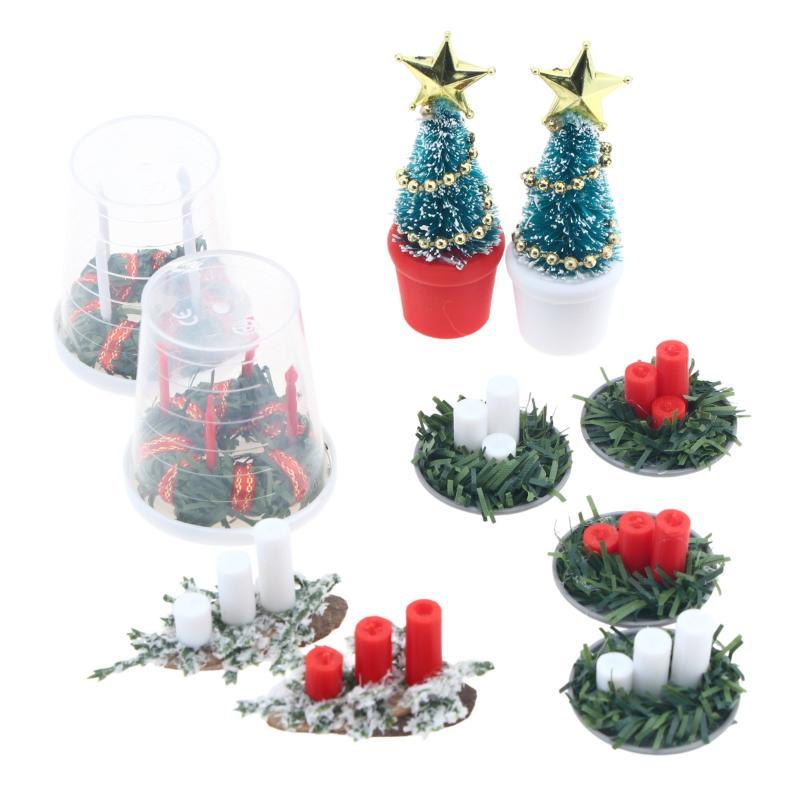 ! 1:12 Miniature Dollhouse Chr - Holiday Candle Set ulasan dan harga