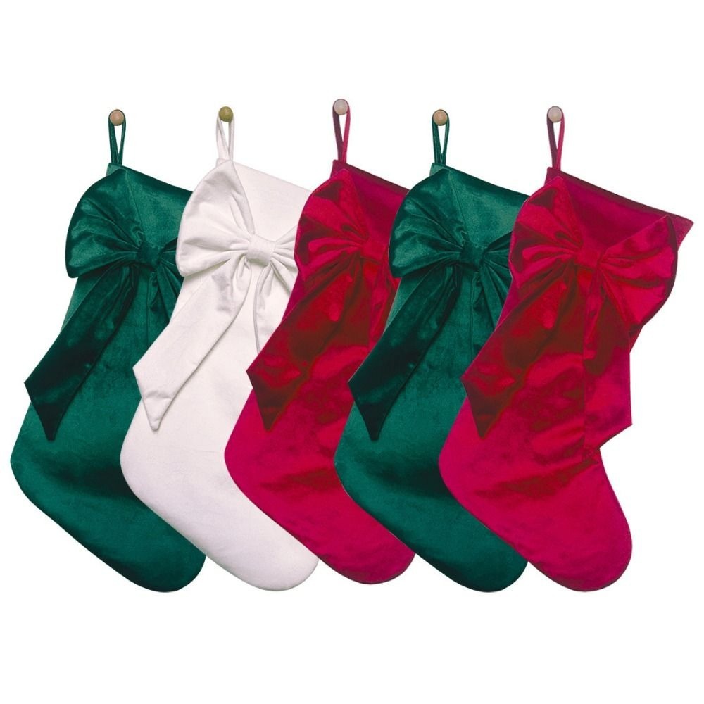 Bowknot Christmas Stockings Mu - Christmas Stocking Hanging ulasan dan harga