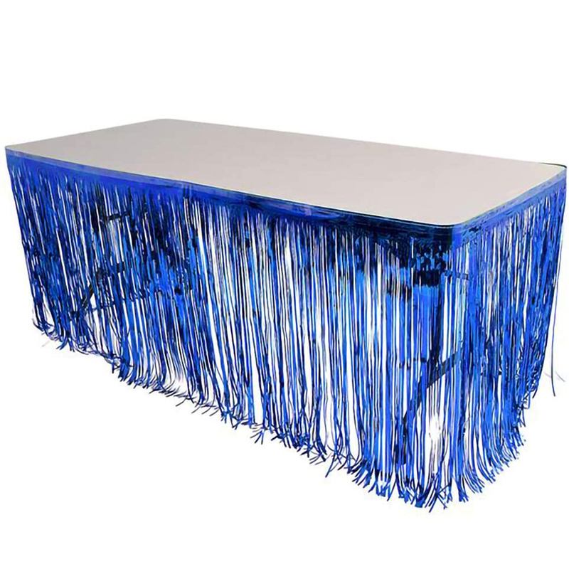 Table Skirt Foil Fringe Curtai - Tinsel Garland Decoration ulasan dan harga
